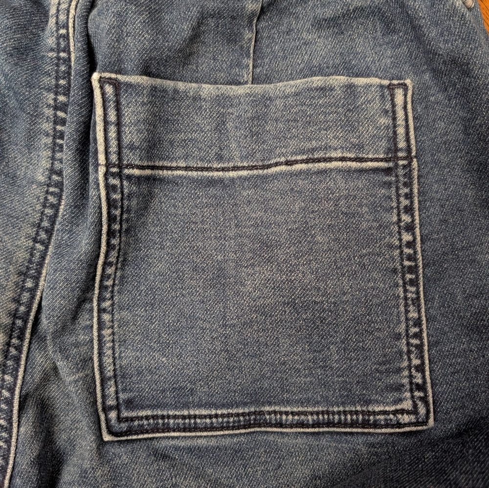 EUC J. Crew Utility Denim Jogger Pants Ladies Size 30 Elastic & Button Zip Waist - Picture 5 of 11